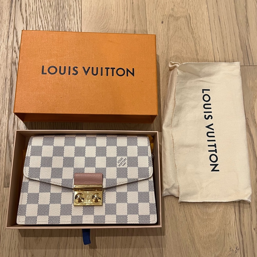 LOUIS VUITTON Damier Azur Croisette Rose Ballerine